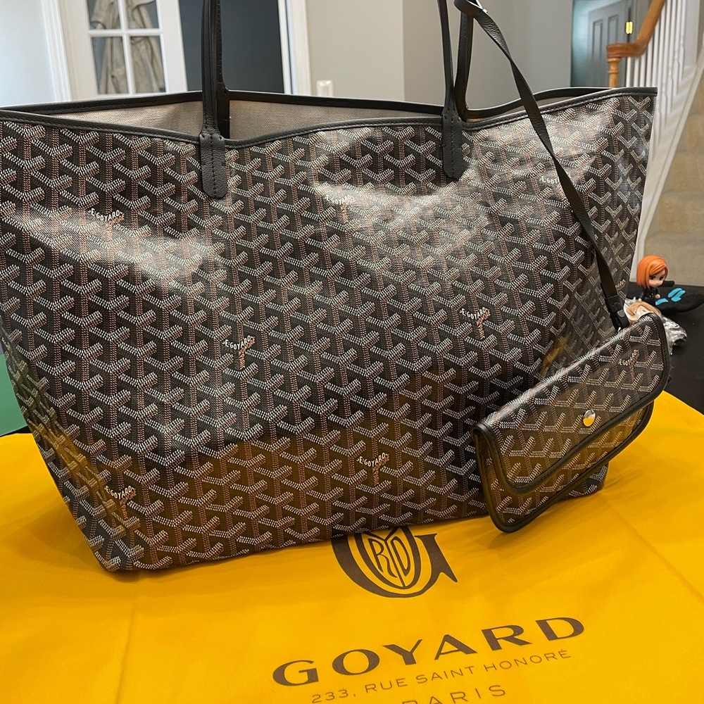 💯 Authentic Goyard St Louis GM Black Tote With receipt